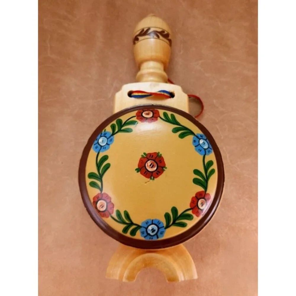 Vintage Romanian Wooden Flask Canteen 9